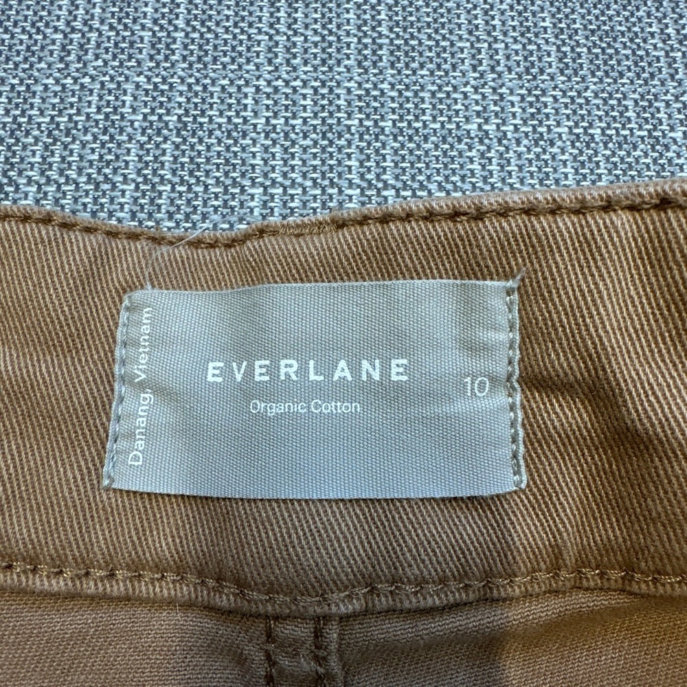 Everlane Organic Cotton Wide Leg Crop Pants Womens 10 Camel Brown High rise - Picture 3 of 12